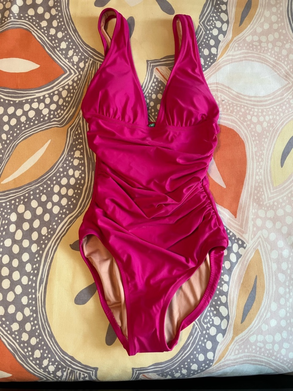 J. Crew ruched v neck one piece swimsuit - Picture 2 of 5